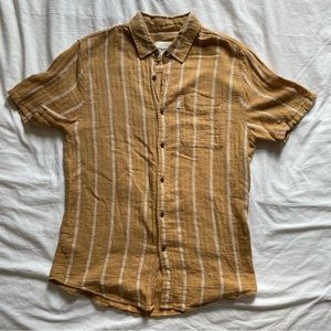 Gold striped linen polo